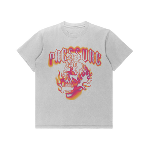 ACID BLUR FLAMING SKULL TEE