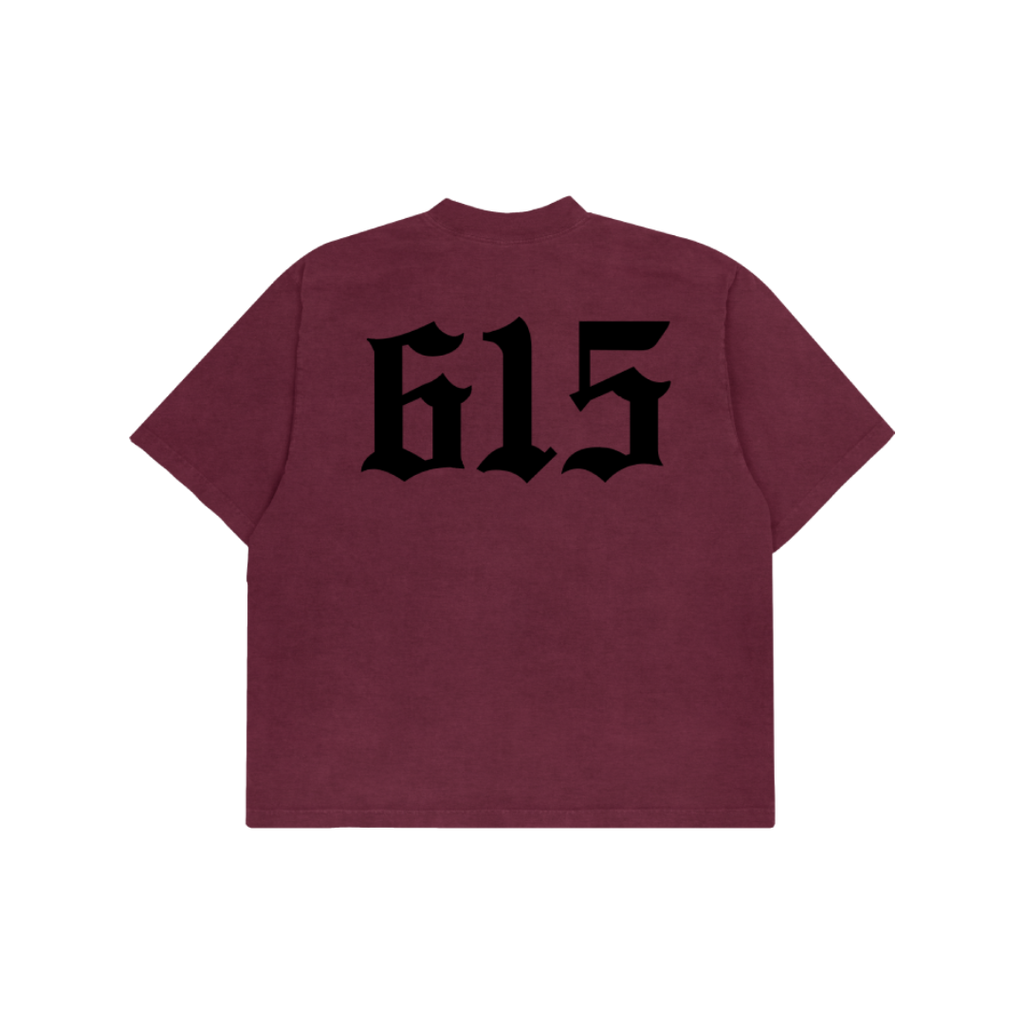 MAROON BARBED WIRE TEE MEDIUM