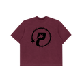 MAROON BARBED WIRE TEE MEDIUM