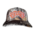 ORANGE CAMO LOGO TRUCKER HAT