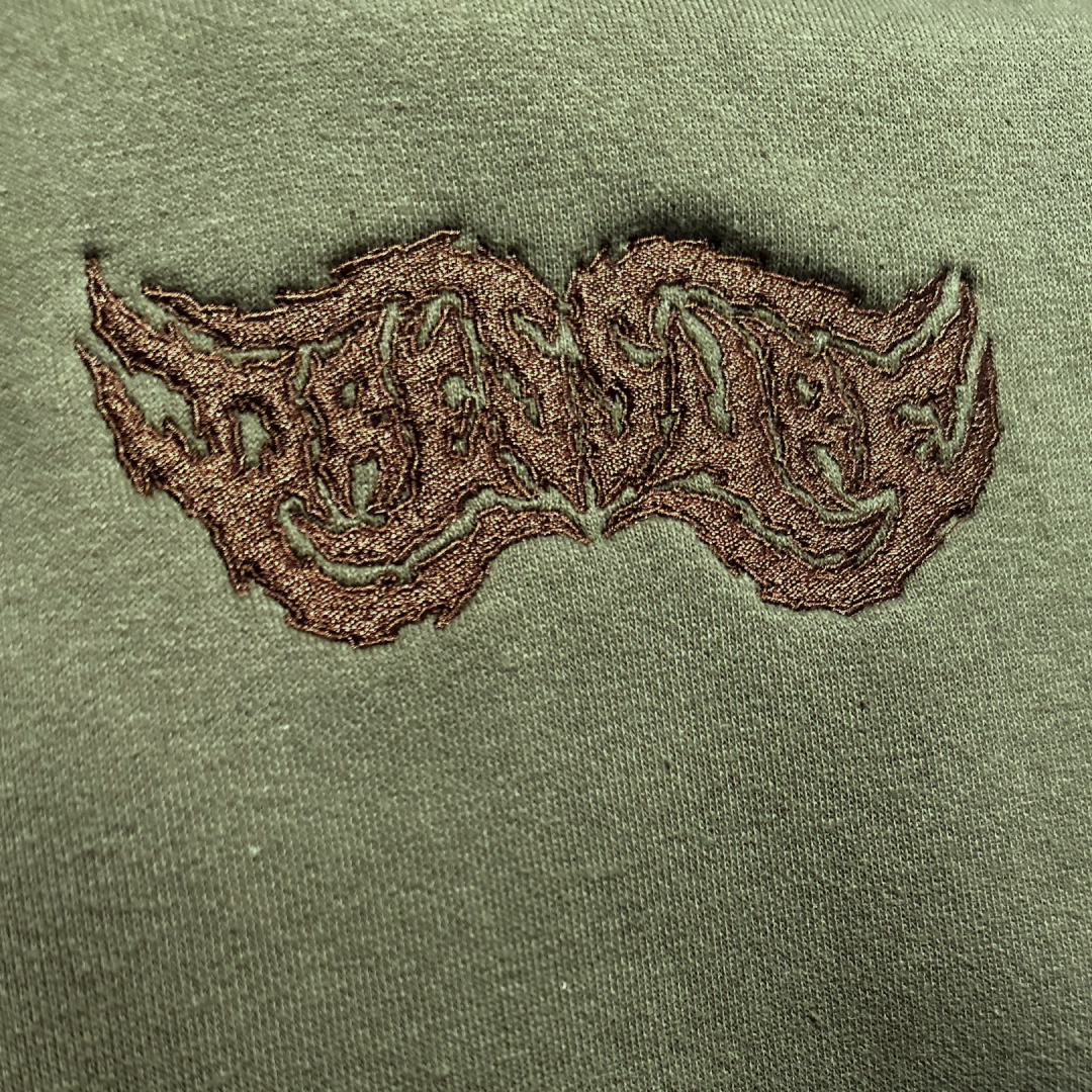 GREEN/BROWN LOGO HOODIE LARGE