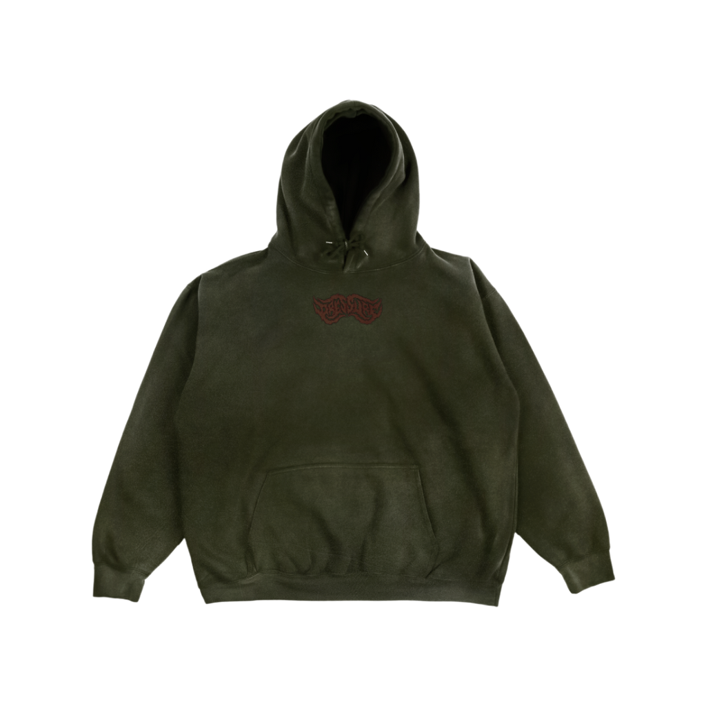 GREEN/BROWN LOGO HOODIE LARGE