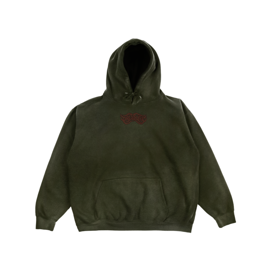 GREEN/BROWN LOGO HOODIE LARGE