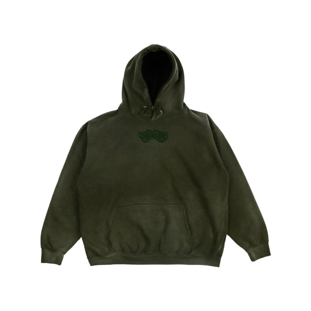 GREEN/GREEN LOGO HOODIE LARGE