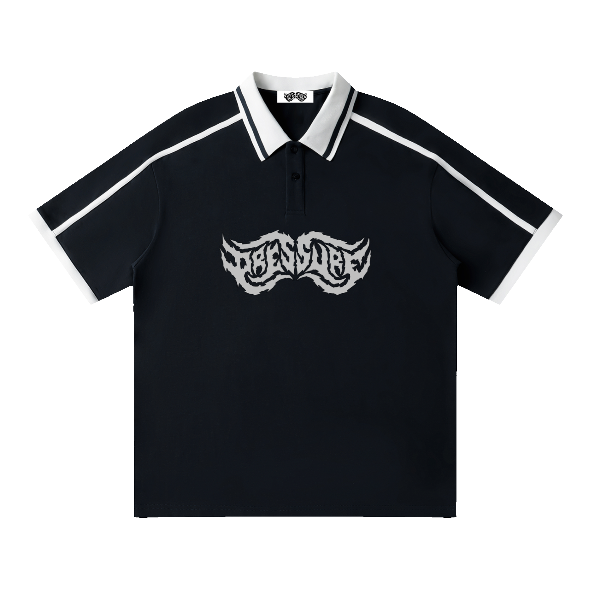BLACK LOGO POLO XL