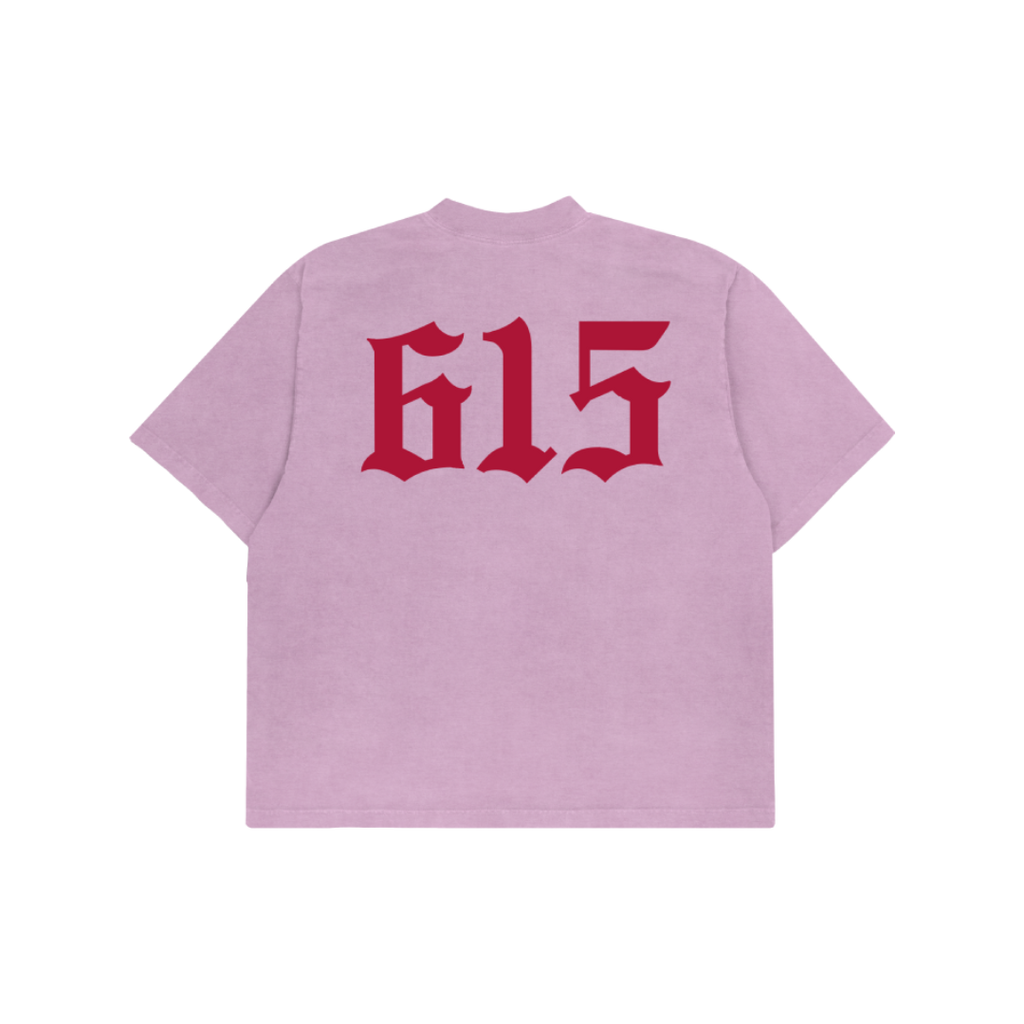 PINK FLAMING SKULL TEE LARGE