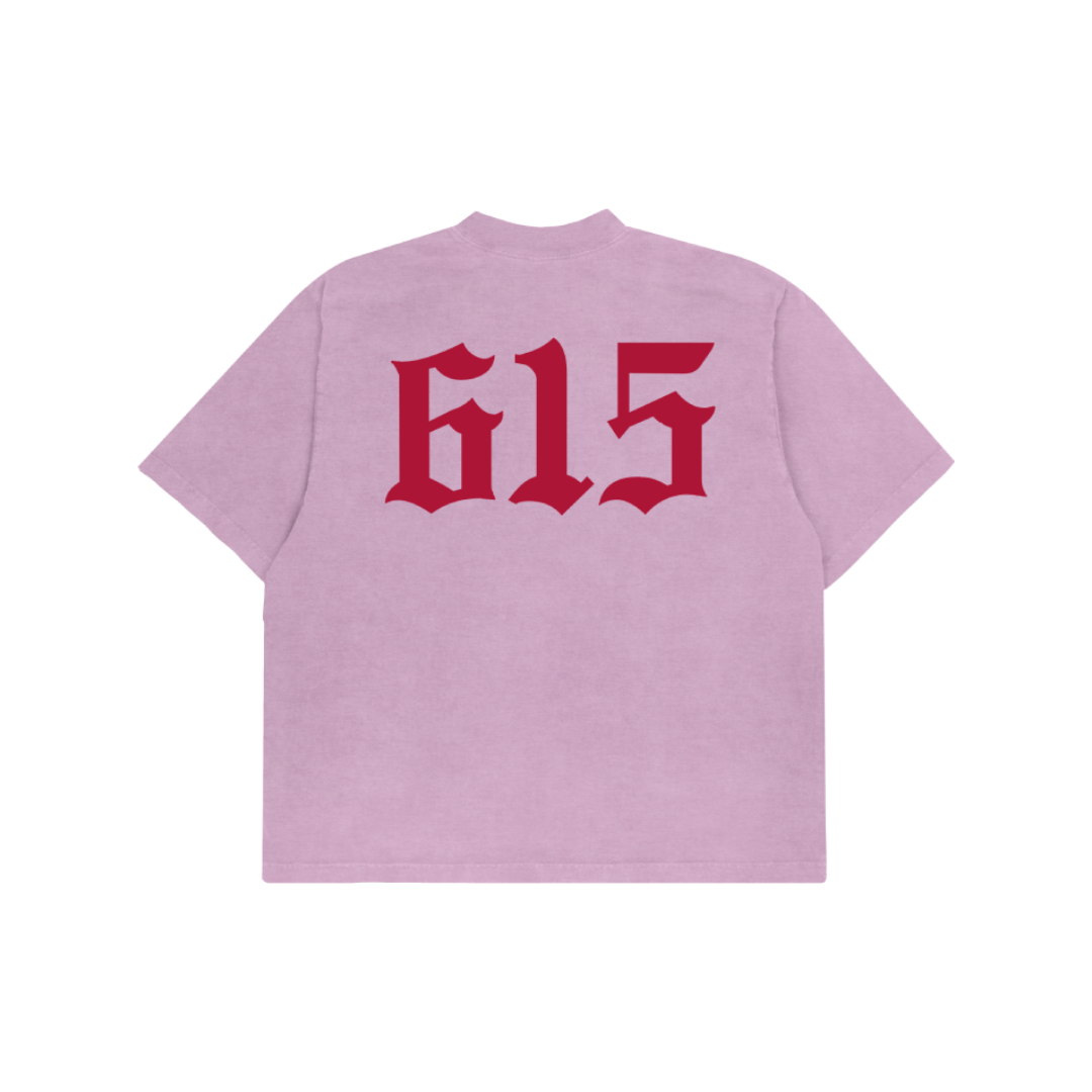 PINK FLAMING SKULL TEE LARGE