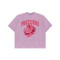 PINK FLAMING SKULL TEE LARGE