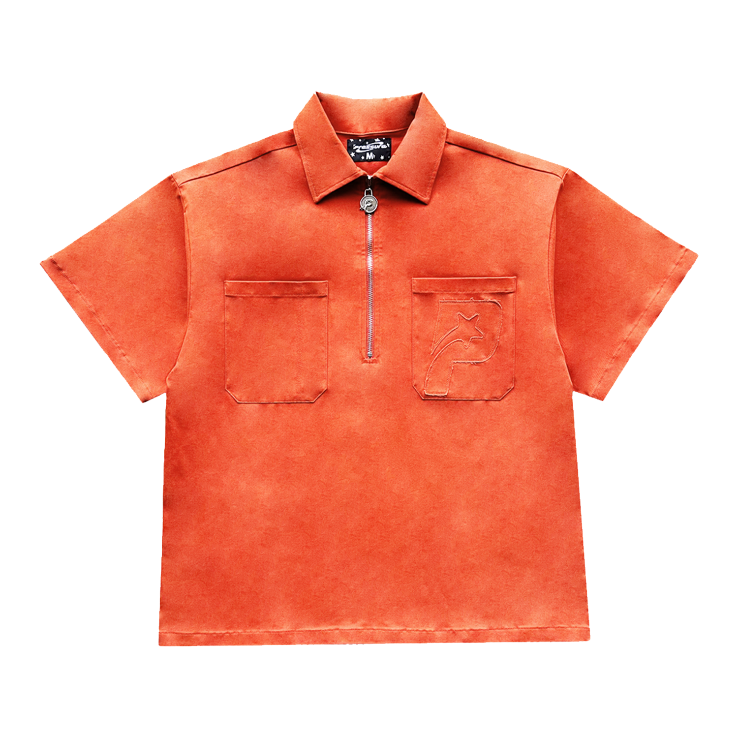 ORANGE STAR LOGO HALF ZIP WORK SHIRT